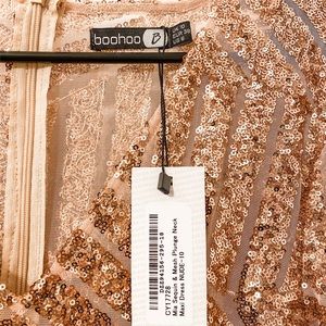 Boohoo Golden Sequin Gown